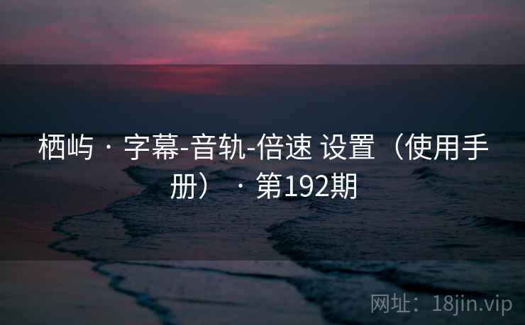 栖屿 · 字幕-音轨-倍速 设置(使用手册) · 第192期 栖屿 · 字幕-音轨-倍速 设置(使用手册) · 第192期