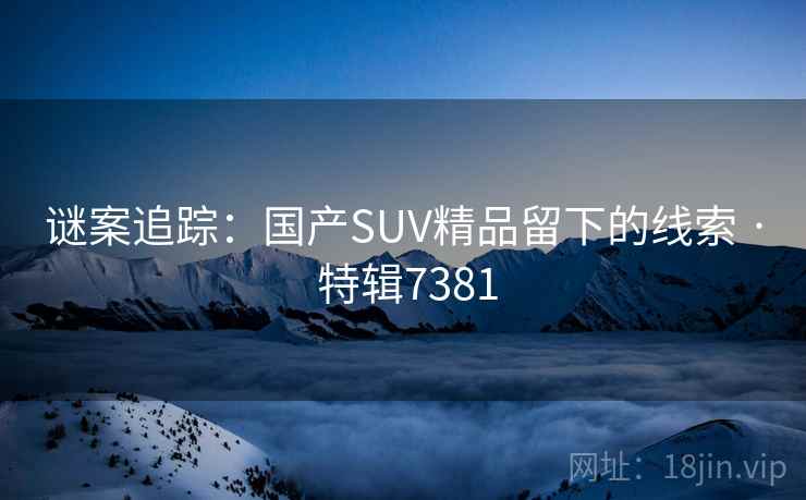 谜案追踪:国产SUV精品留下的线索 · 特辑7381 谜案追踪:国产SUV精品留下的线索 · 特辑7381
